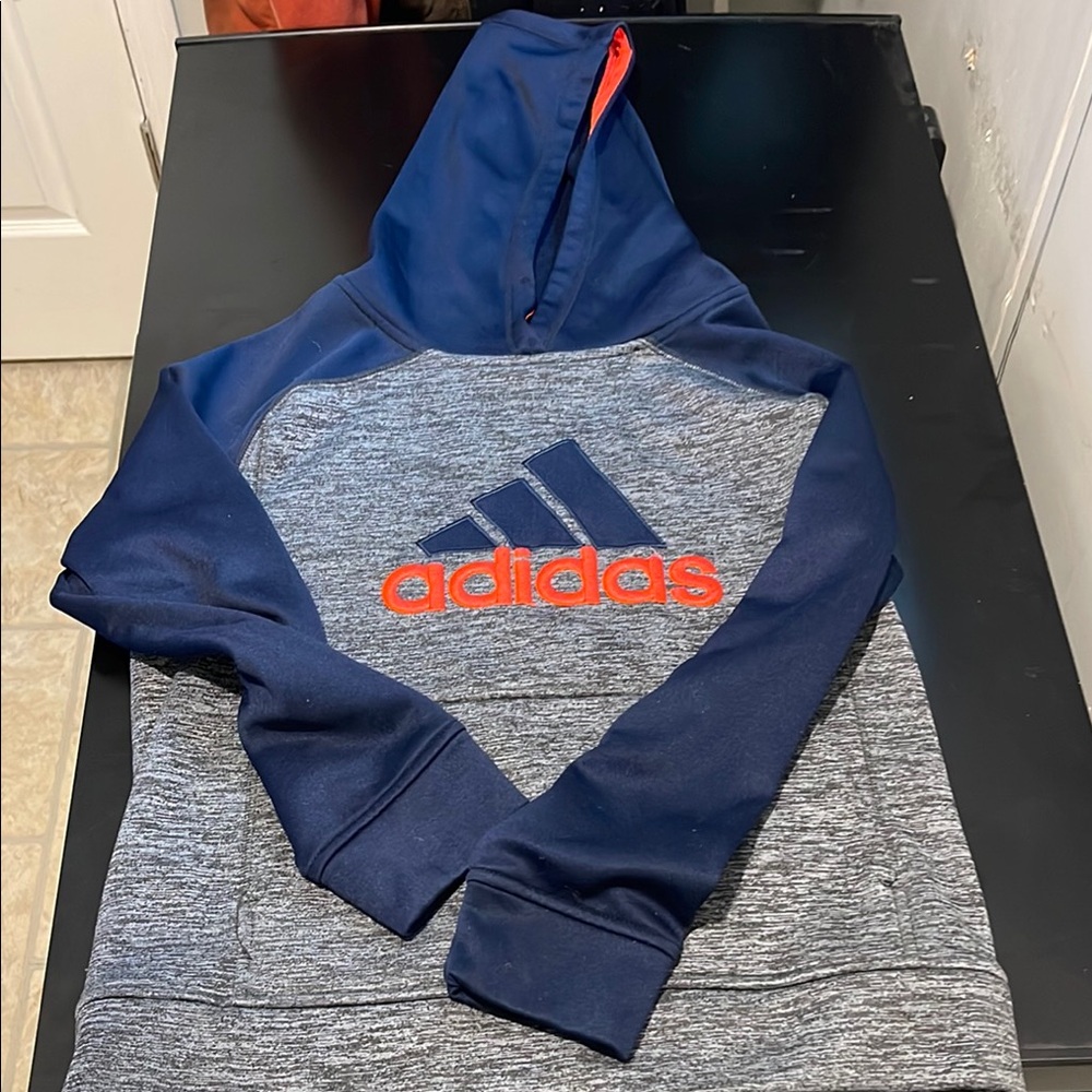 Adidas Blue and Gray Hoodie